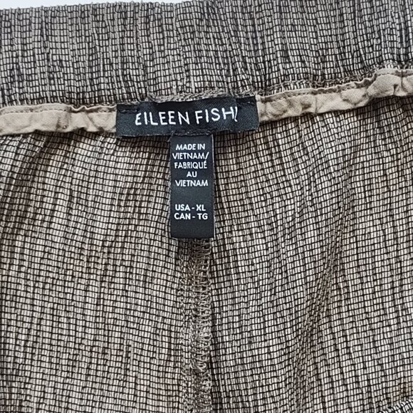 Eileen Fisher Plisse Crinkle Pant Wide-Leg Rye Texture Boho Casual  Size XL - Picture 11 of 12